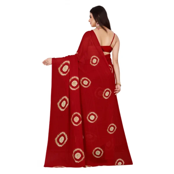 Women's Georgette Saree With Out Blouse (Maroon, 5-6 Mtrs)