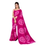 Women's Georgette Saree With Out Blouse (Pink, 5-6 Mtrs)