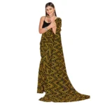 Women's Georgette Saree With Out Blouse (Mustard, 5-6 Mtrs)