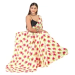 Women's Georgette Saree With Out Blouse (Pink, 5-6 Mtrs)