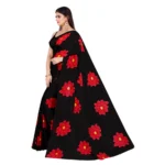 Women's Georgette Saree With Out Blouse (Black, 5-6 Mtrs)