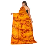 Women's Georgette Saree With Out Blouse (Yellow, 5-6 Mtrs)