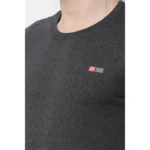 Men's Cotton Jersey Round Neck Plain Tshirt (Charcoal Melange)
