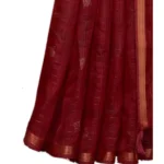 Women's Cotton Printed Saree With Blouse (Maroon, 5-6 Mtrs)