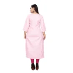 Women's Cotton Digital Print Straight Kurti (Light Pink)