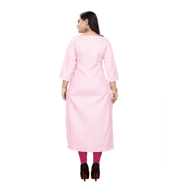 Women's Cotton Digital Print Straight Kurti (Light Pink)