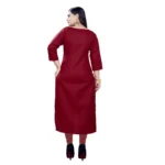 Women's Cotton Digital Print Straight Kurti (Maroon)