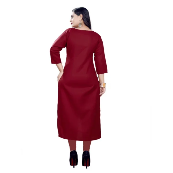 Women's Cotton Digital Print Straight Kurti (Maroon)