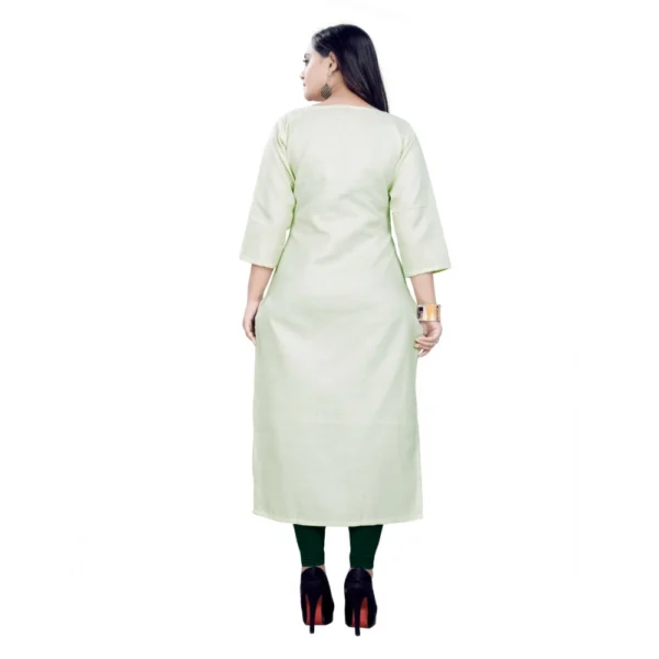 Women's Cotton Digital Print Straight Kurti (Light Green)