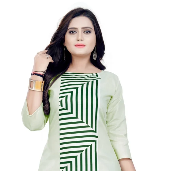 Women's Cotton Digital Print Straight Kurti (Light Green)