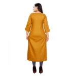 Women's Cotton Digital Print Straight Kurti (Mustard Yellow)