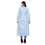 Women's Cotton Digital Print Straight Kurti (Light Blue)