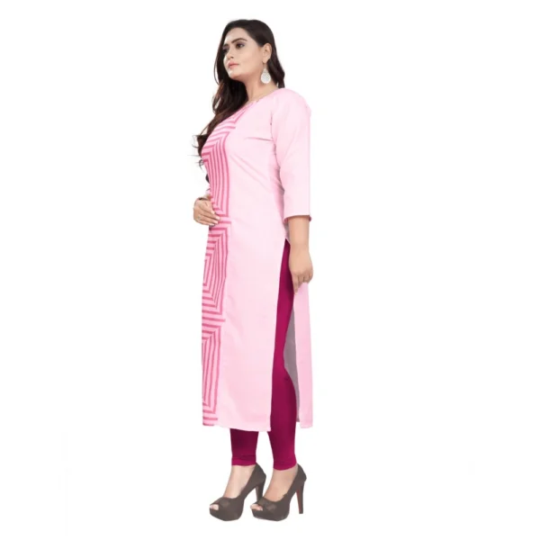 Women's Cotton Digital Print Straight Kurti (Light Pink)