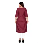 Women's Cotton Printed Straight Kurti (Maroon)