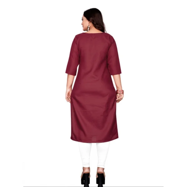 Women's Cotton Printed Straight Kurti (Maroon)