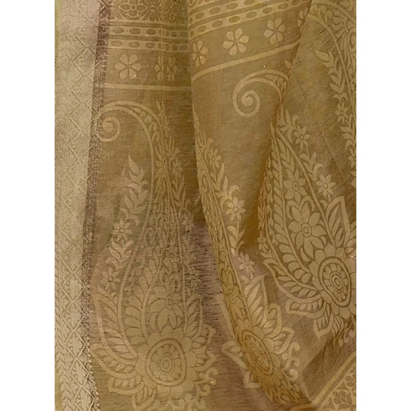 Women's Cotton Printed Saree With Blouse (Black, 5-6 Mtrs)