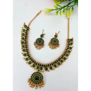 Women's Classic Kampu Necklace Set (Green, Free Size)