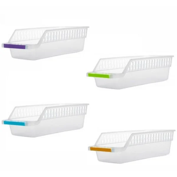 Generic Pack Of 4_Plastic Fridge Space Saver Food Storage Organizer Basket Rack (Color: Assorted)