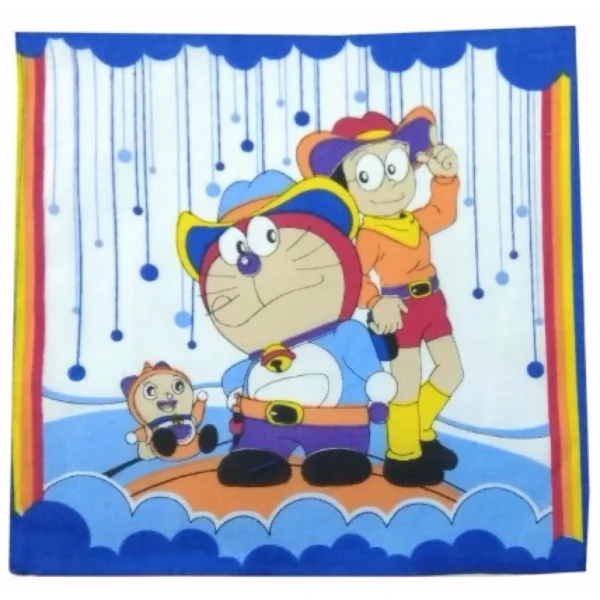Generic Pack Of_8 Doreman With Nobita Small Size Handkerchiefs (Color: Assorted)