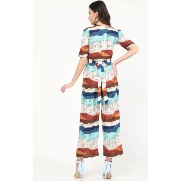 Women's Poly Rayon Printed Jumpsuit (Multi Color)