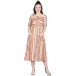 Women's Rayon Foil Printed Dresses (Multi Color)