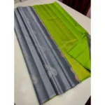 Women's Borderless Kanjivaram Silk Sarees With Unstitched Blouse (Grey)