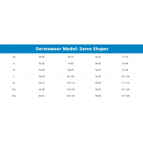 Dermawear Women's Saree Shapewear (Model: SS_406_Saree Shaper, Color:Navy Blue, Material: 4D Stretch)