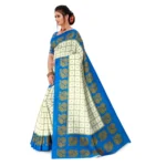 Women's Georgette Printed Saree With Unstitched Blouse (Off White, 5-6 Mtrs)