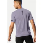 Men's Casual Half sleeve Solid Polyester Crew Neck T-shirt (Lilac)