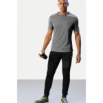 Men's Casual Half sleeve Solid Polyester Crew Neck T-shirt (Grey)