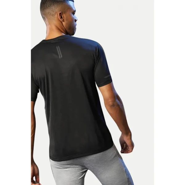 Men's Casual Half sleeve Solid Polyester Crew Neck T-shirt (Black)