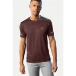 Men's Casual Half sleeve Solid Polyester Crew Neck T-shirt (Maroon)