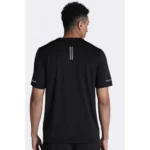 Men's Casual Half sleeve Solid Polyester Crew Neck T-shirt (Black)