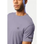 Men's Casual Half sleeve Solid Polyester Crew Neck T-shirt (Lilac)