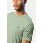 Men's Casual Half sleeve Solid Polyester Crew Neck T-shirt (Pista)