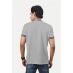 Men's Casual Half sleeve Printed Cotton Crew Neck T-shirt (Grey Melange)