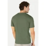 Men's Casual Half sleeve Solid Cotton Henley Neck T-shirt (Olive)