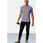 Men's Casual Half sleeve Solid Polyester Crew Neck T-shirt (Lilac)