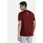 Men's Casual Half sleeve Solid Polyester Crew Neck T-shirt (Maroon)