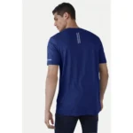 Men's Casual Half sleeve Solid Polyester Crew Neck T-shirt (Blue)