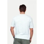 Men's Casual Half sleeve Stripped Cotton Crew Neck T-shirt (Green)