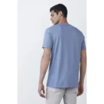 Men's Casual Half sleeve Solid Polyester Crew Neck T-shirt (Light Blue)