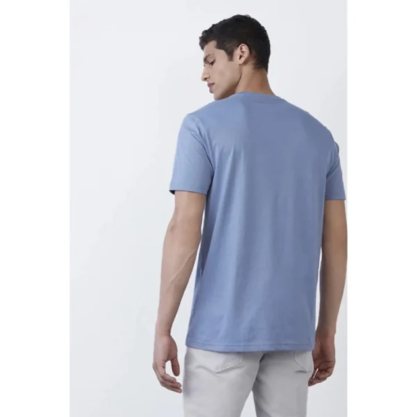 Men's Casual Half sleeve Solid Polyester Crew Neck T-shirt (Light Blue)
