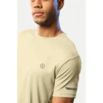 Men's Casual Half sleeve Solid Polyester Crew Neck T-shirt (Sand)