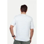 Men's Casual Half sleeve Stripped Cotton Crew Neck T-shirt (White)