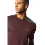 Men's Casual Half sleeve Solid Polyester Crew Neck T-shirt (Maroon)