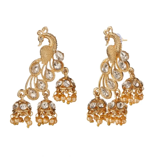 Women's Rose Gold Plated Alloy Earrings (White)
