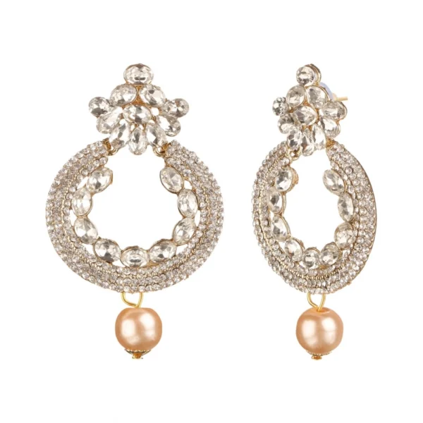 Women's Rose Gold Plated Alloy Earrings (White)
