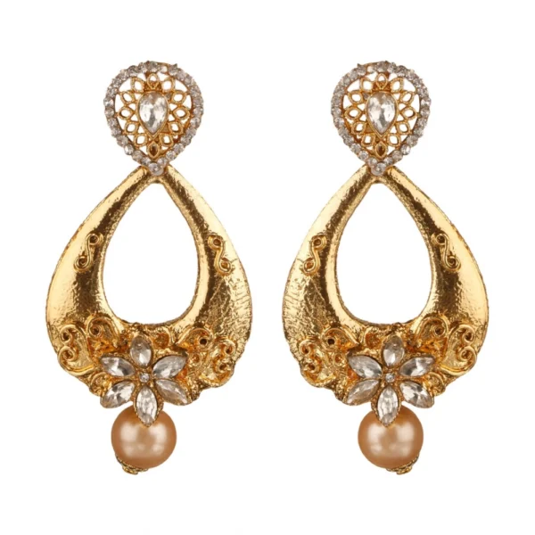 Women's Rose Gold Plated Alloy Earrings (White)