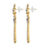 Women's Rose Gold Plated Alloy Earrings (White)